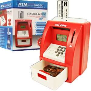  Deluxe ATM Toy Bank w/ ATM Card Red 