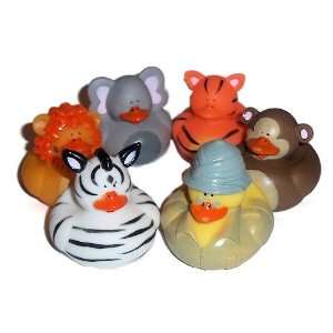  Safari Animal Zoo Party Rubber Ducks Toys & Games