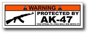Protected By AK 47 Sticker Decal MX Z X RS TNT Renegade  