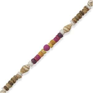  Multicolor Wood Bead Anklet Jewelry