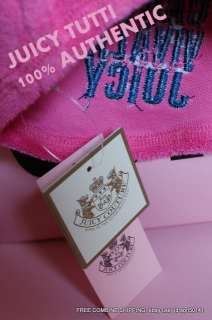 SALE Juicy Couture Hot Pink Viva Terry Dog Sweater Hoodie $45 size M 