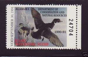 AL 12 1990 Alabama State Duck Stamp BW  