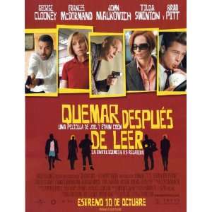  Burn After Reading (2008) 27 x 40 Movie Poster Spanish 