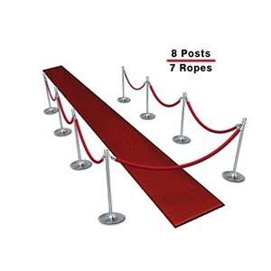   Queueing Stanchions (8 Pack with 7 Red Velvet Ropes)