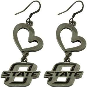  Oklahoma State Cowboys Pewter Peace, Love Earrings Sports 