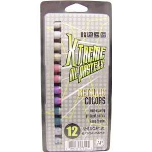   Oil Pastels 12 sticks/6 colors non firable use with acrylic paints