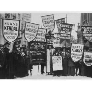  A Suffrage Demonstration with Banners; Cumbrian Divisions 