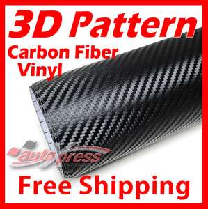   24 20cm x 60cm 3D Texture CARBON FIBER Wrap VINYL Decal Sheet BLACK