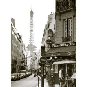  Eiffel Tower and Cafe on Boulevard De La Tour Maubourg 
