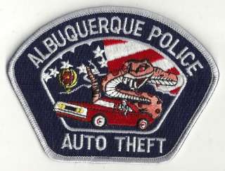 Albuquerque Police Auto Theft New Mexico silver patch  