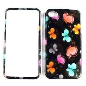  Black with Orange Pink Blue Green Butterfly Apple Iphone 4 