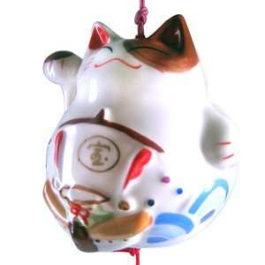  The Lucky Cat Wind Chime of Wealth (Porcelain) Everything 