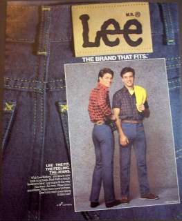 1984 guys wearing LEE JEANS vintage fashion ad  