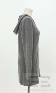 Vince Grey Cashmere V Neck Hooded Long Sleeve Sweater Size Medium 