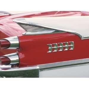  Tail Lights and Fin on Sleek Antique Car Photographic 