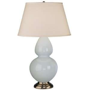  1676X Double Gourd   Table Lamp, Baby Blue Glazed Ceramic Antique 