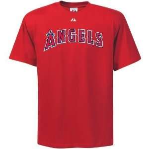  Los Angeles Angels of Anaheim Wordmark Logo T Shirt (Red 
