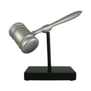  Silver Finish Gavel Statue Judge Lawyer President