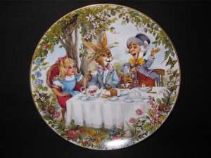 Mad Hatters Tea Party Alice in Wonderland Plate Viletta Collector 