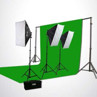 Softbox Video Photo Photography Studio Lighting 3 Muslin Backdrop 