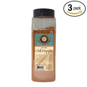 Spice Appeal Chili Pepper ground, 16 Ounce Jars (Pack of 3)