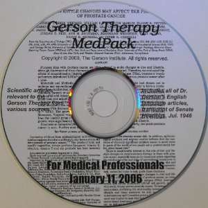  Gerson Therapy MedPack For Medical Professionals Books