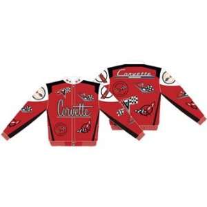  Corvette Youth Red Collage Twill Jacket Xs Sports 