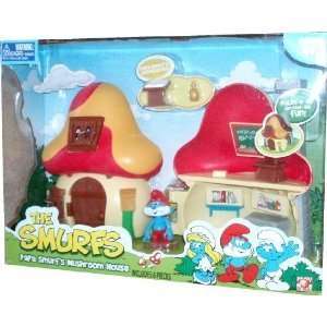 The Smurfs Papa Smurfs Mushroom House Playset with Papa Smurf Figure 