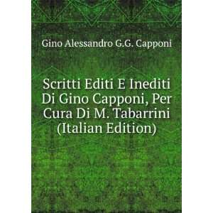   Di M. Tabarrini (Italian Edition) Gino Alessandro G.G. Capponi Books