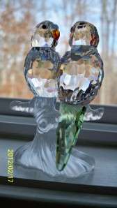 Swarovski Budgies bird birds NEW Retail $200 Blue, green clear 