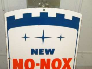 Old Gulf New No Nox Porcelain Gas Pump Plate Sign Service Station 