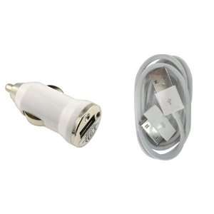 Car Mini Charger Adapter + High Quality Apple USB Data Cable   For 