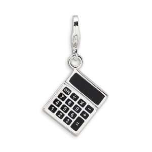  Sterling Silver 3D Enameled Calculator Fashion Charm 