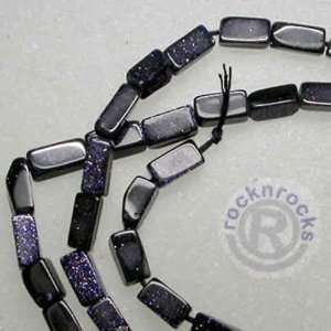  GLAMOUROUS BLUE GOLDSTONE CUBE RECTANGLE BEADS 15