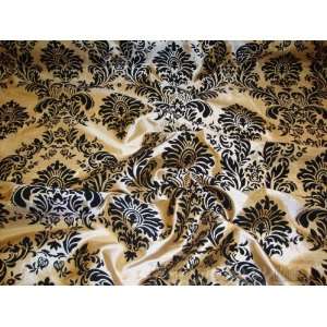  Gold Taffeta Black Flocking Damask Fabric Per Yard Arts 