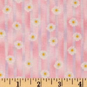  44 Wide April Showers Daisy Stripe Pink Fabric By The 