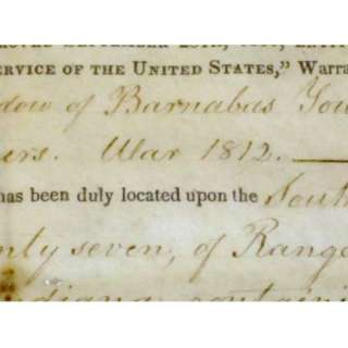 President Franklin Pierce/Land Grant/1853/War 1812  