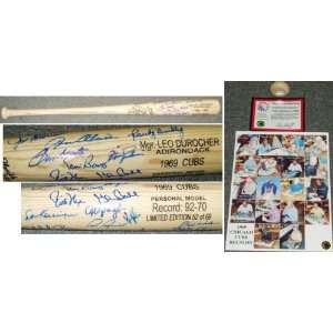  1969 Chicago Cubs Team Signed Blonde Engraved Adirondack 