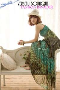 NEW Designer Inspired Peacock Print Maxi Dress  
