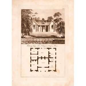  1823 Aquatint Engraving John Plaw Fishing Lodge Keeper 