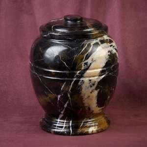  Galaxia Cremation Urn in Black & Gold Marble