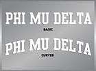 phi mu delta cut vinyl decal car sticker strip greek