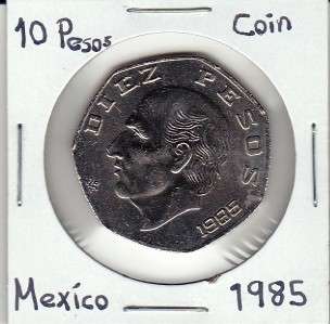 Banco de Mexico $ 10 Pesos Coin 1985, Visit My Store For Paper Money 