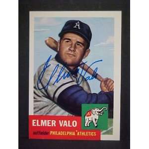 Elmer Valo (D) Philadelphia Athletics #122 1953 Topps Archives Signed 