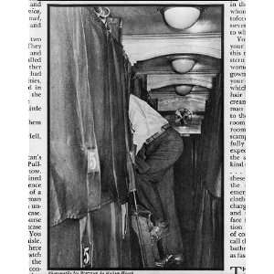  Man climbing into upper berth of Pullman Car,Coach,1938 