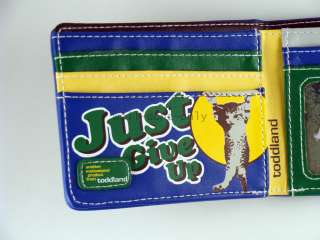 Toddland Just Give Up Kitty cat blue vegan wallet Gift  