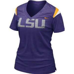  LSU Tigers Womens Purple Nike Football Replica T Shirt 