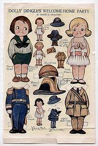   DINGLES WELCOME HOME paper dolls March 1919 WWI/Ambulance Uniform