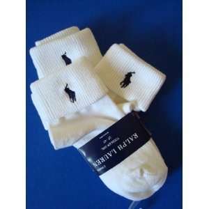  Ralph Lauren Polo Pony Toddler Baby Boy Girl White Socks 