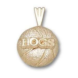  Arkansas Razorbacks Solid 10K Gold HOGS Basketball 